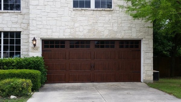 Modern clean automated garage panel system installation