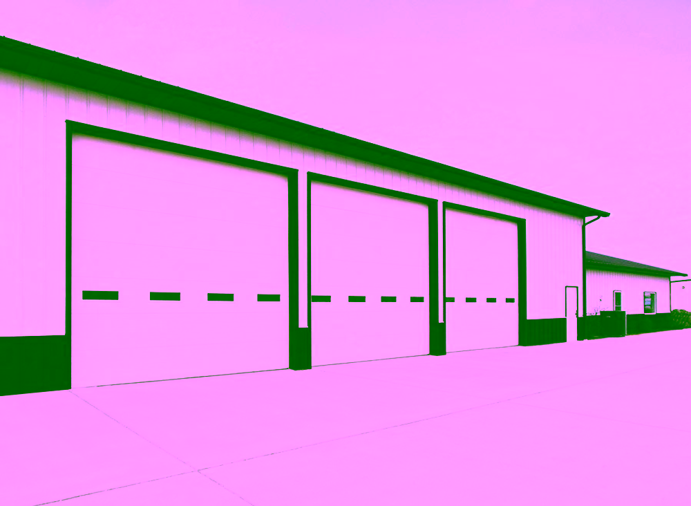 Sectional overhead garage door installed on a home